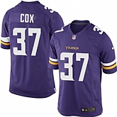 Nike Men & Women & Youth Vikings #37 Cox Purple Team Color Game Jersey,baseball caps,new era cap wholesale,wholesale hats